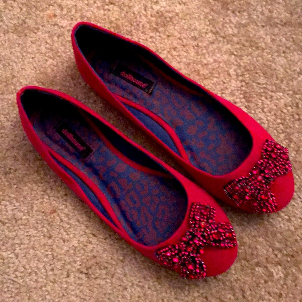 10 fuchsia Dollhouse bow ballet flats